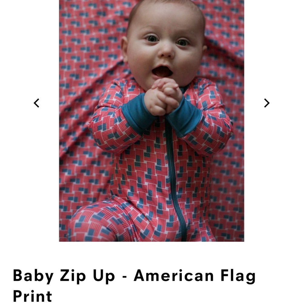 BURLEBO Newborn Red and Blue American Flag Print